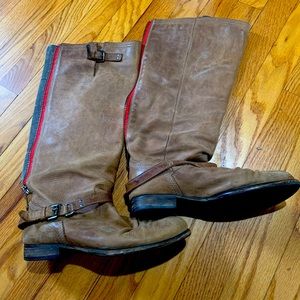 Steve Madden Girl tall boots red zipper